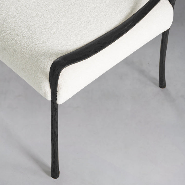Thades Retro Copper Iron Frame Armless Dining Chair
