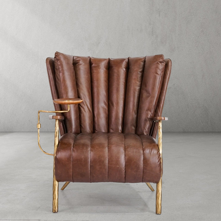 Thades Vintage Leather Armchair Cigar Chair