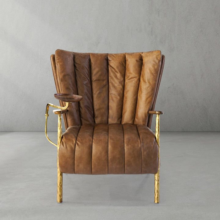 Thades Vintage Leather Armchair Cigar Chair