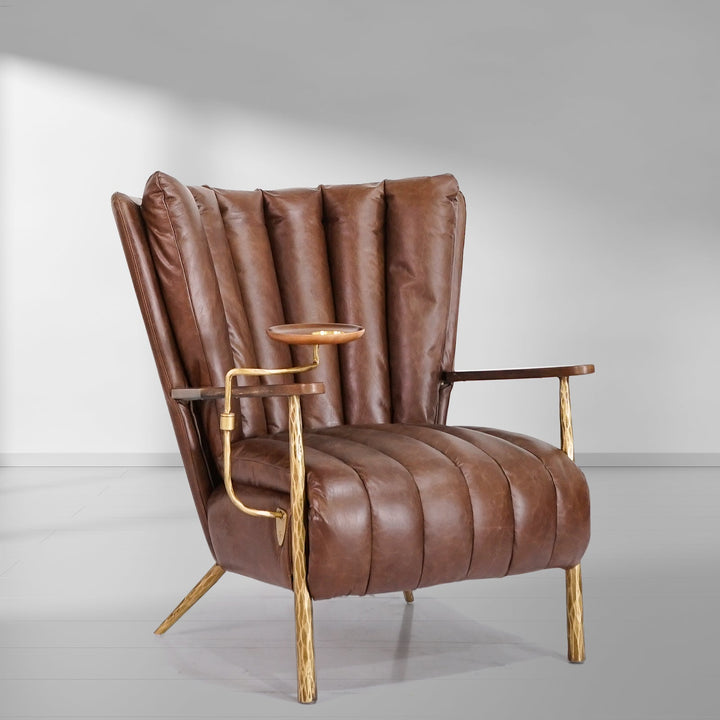Thades Vintage Leather Armchair Cigar Chair