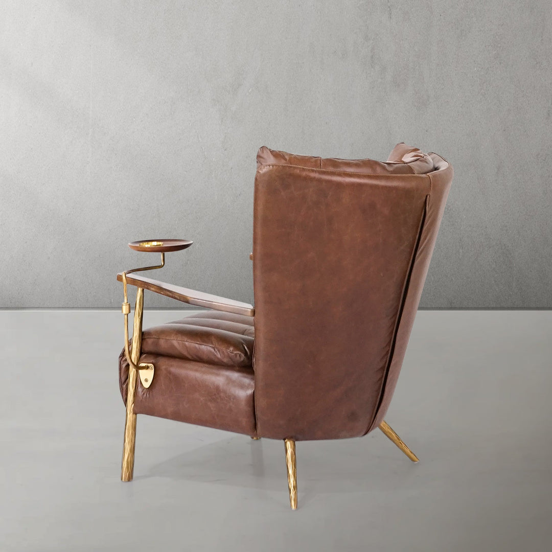 Thades Vintage Leather Armchair Cigar Chair