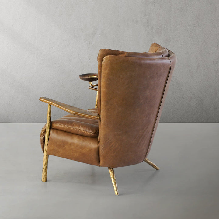 Thades Vintage Leather Armchair Cigar Chair