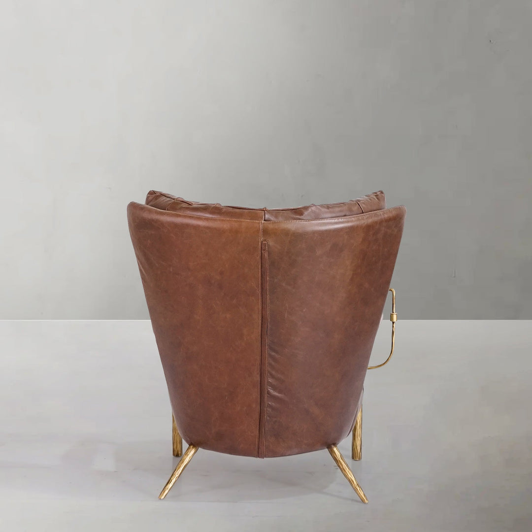 Thades Vintage Leather Armchair Cigar Chair