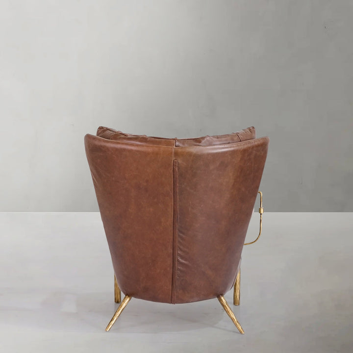 Thades Vintage Leather Armchair Cigar Chair
