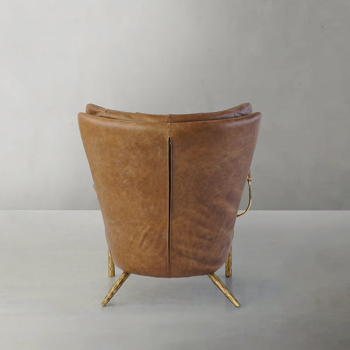Thades Vintage Leather Armchair Cigar Chair