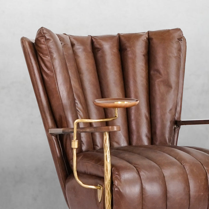 Thades Vintage Leather Armchair Cigar Chair