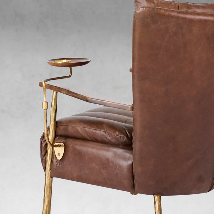 Thades Vintage Leather Armchair Cigar Chair