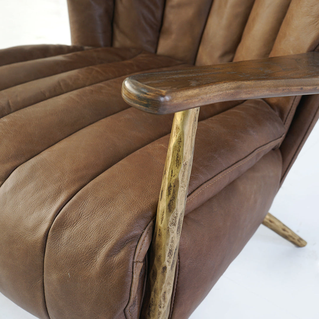 Thades Vintage Leather Armchair Cigar Chair