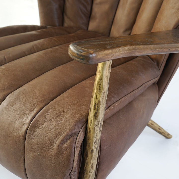 Thades Vintage Leather Armchair Cigar Chair