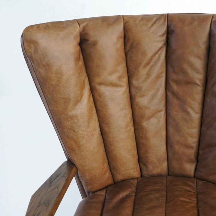 Thades Vintage Leather Armchair Cigar Chair