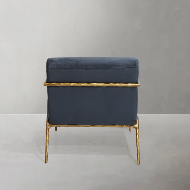 Thades Retro Silver Iron Frame Track Armchair