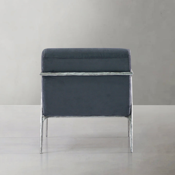 Thades Retro Silver Iron Frame Track Armchair