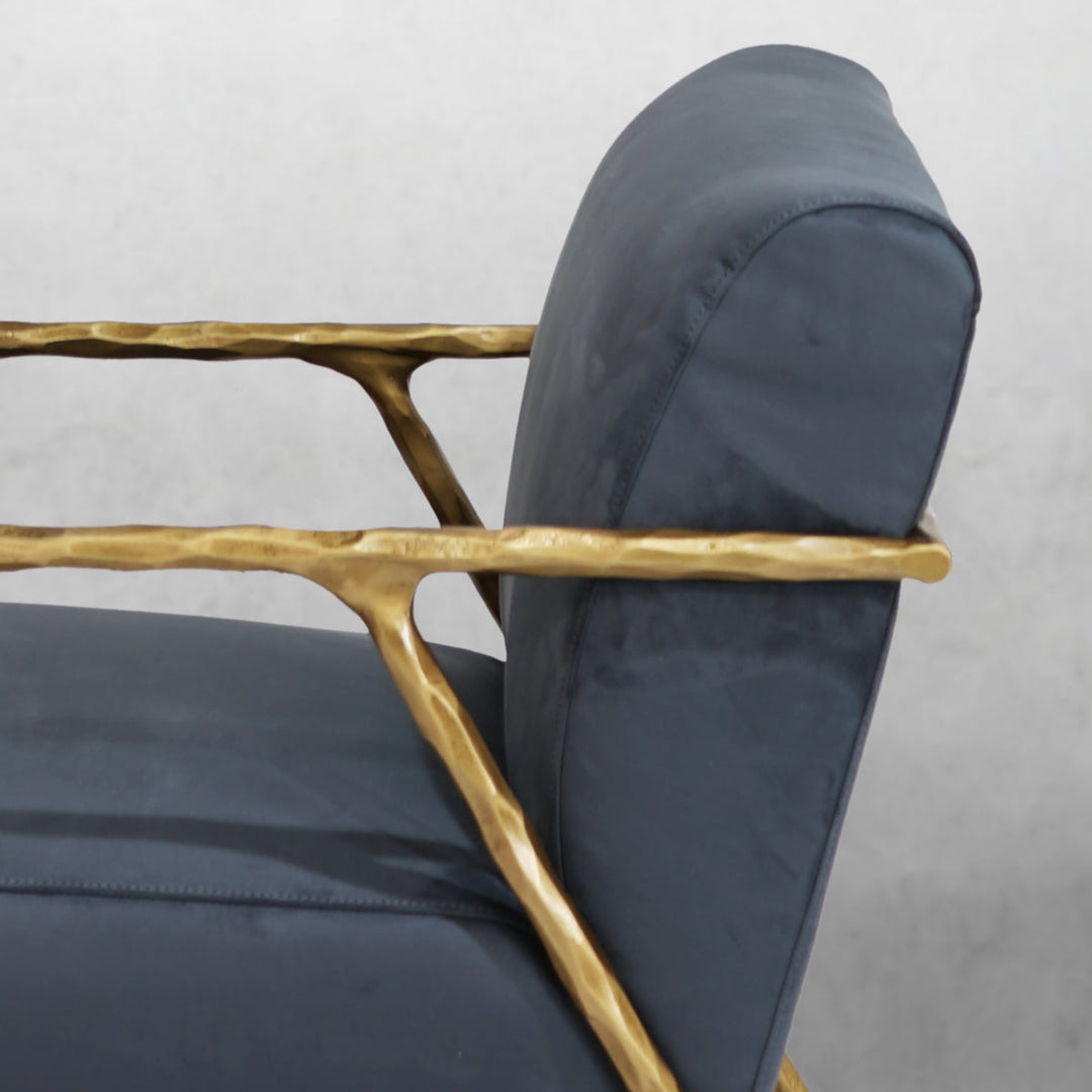 Thades Retro Silver Iron Frame Track Armchair