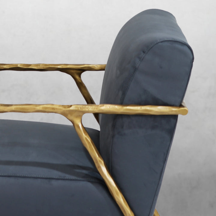 Thades Retro Silver Iron Frame Track Armchair