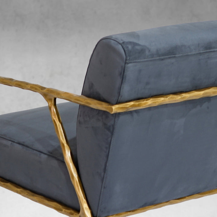 Thades Retro Silver Iron Frame Track Armchair