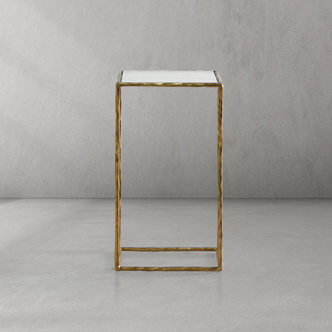 Thades Tempered Glass C-Shaped Side Table