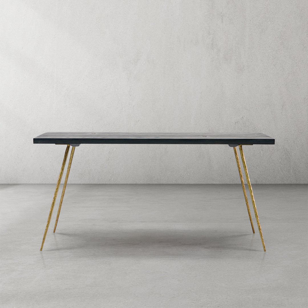 Thades Vintage Style Metal Frame Dining Table