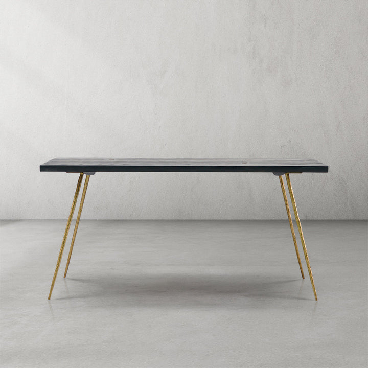 Thades Vintage Style Metal Frame Dining Table