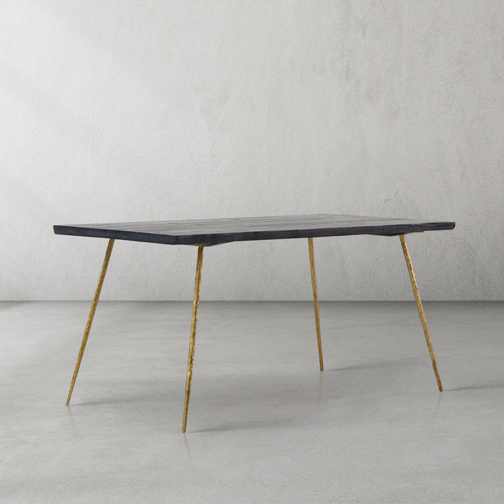 Thades Vintage Style Metal Frame Dining Table