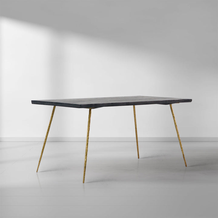Thades Vintage Style Metal Frame Dining Table