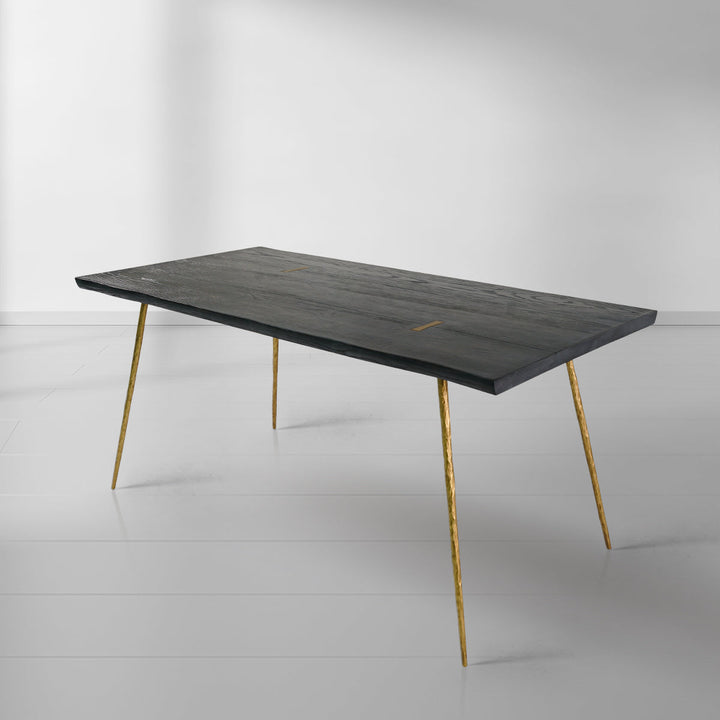 Thades Vintage Style Metal Frame Dining Table