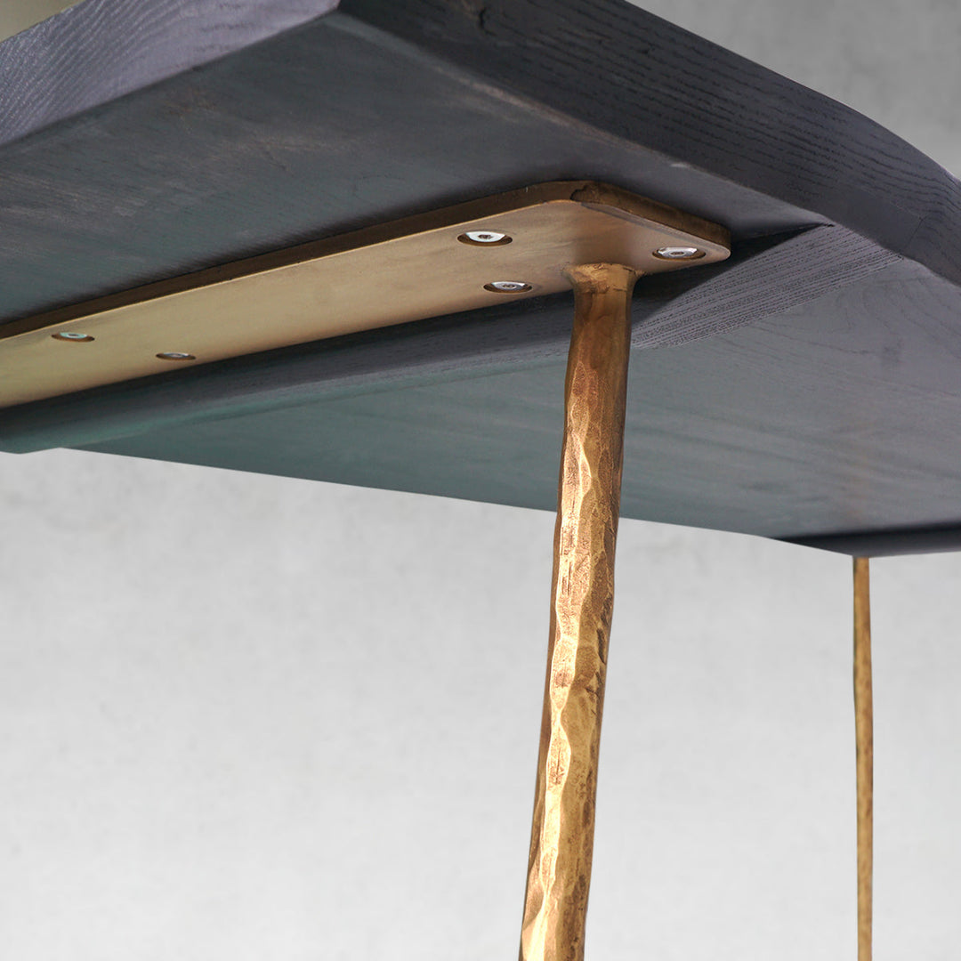 Thades Vintage Style Metal Frame Dining Table