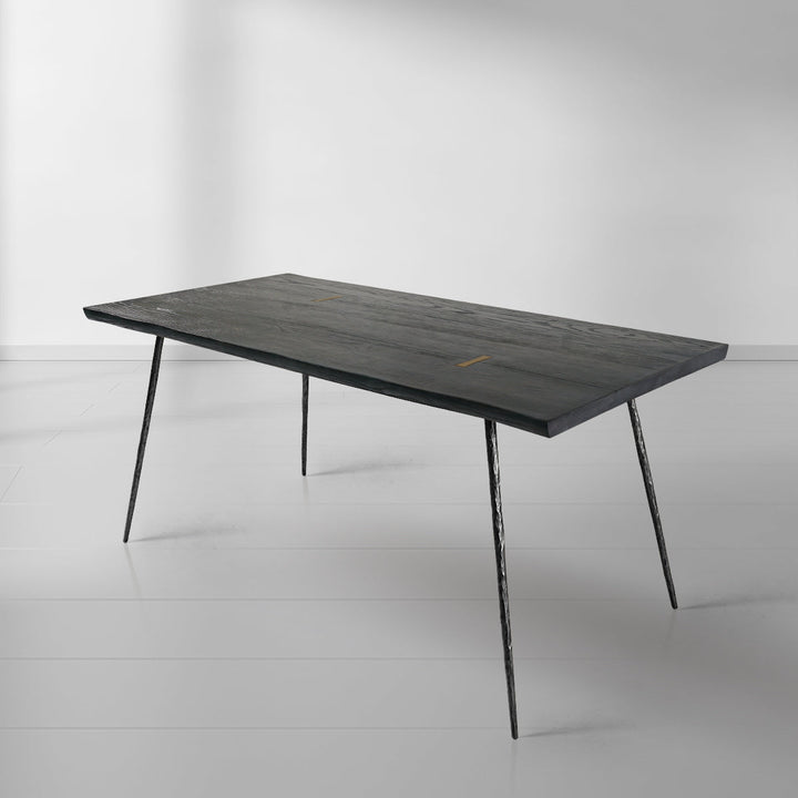 Thades Vintage Style Metal Frame Dining Table