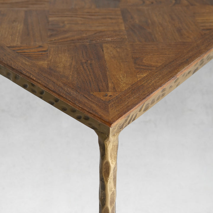 Thades Metal Frame Elm Wood Console Table