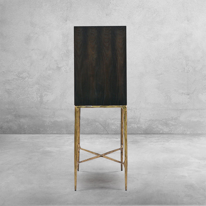Thades Metal Frame Rattan Side Cabinet