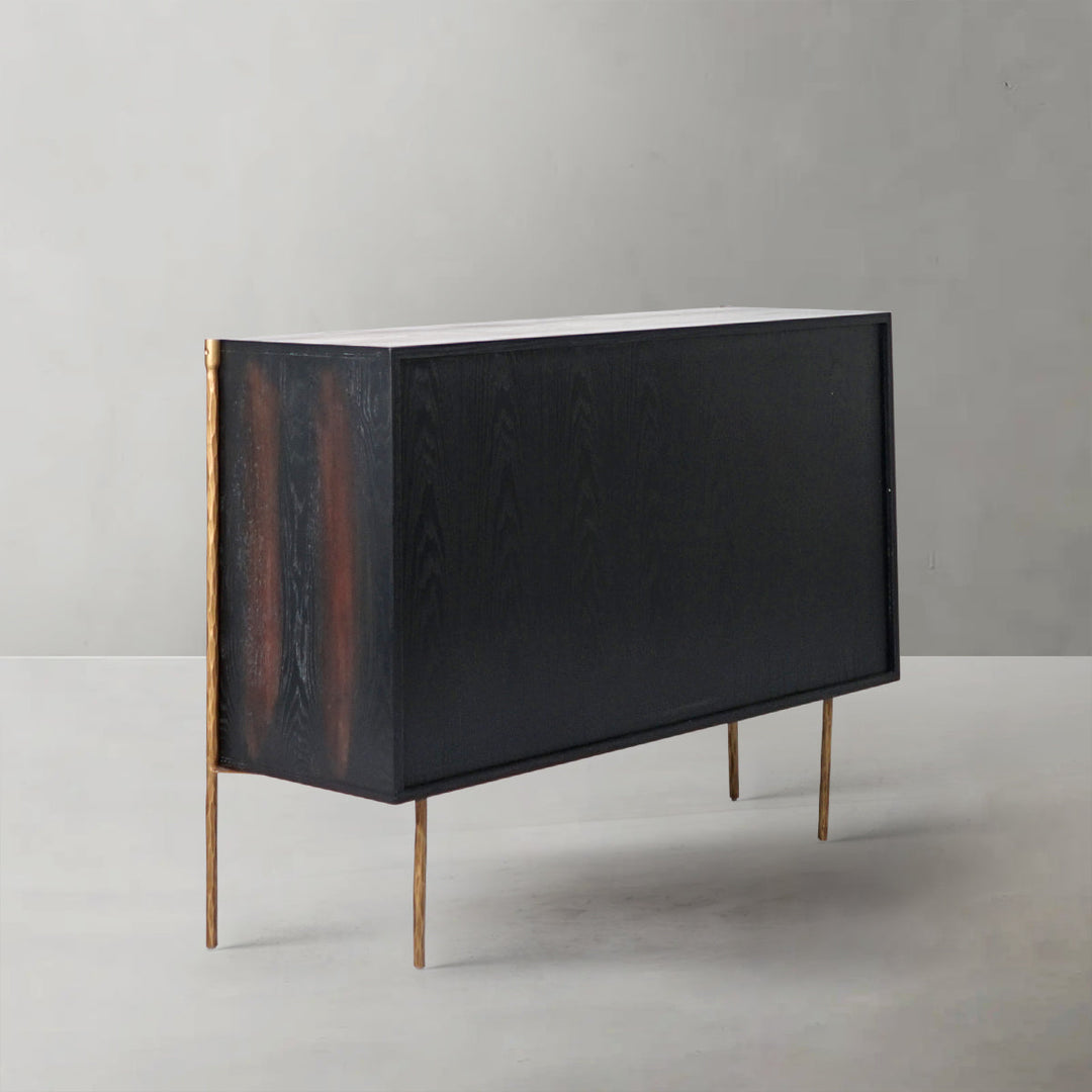 Thades Metal Frame Rattan 6-Drawer Side Cabinet