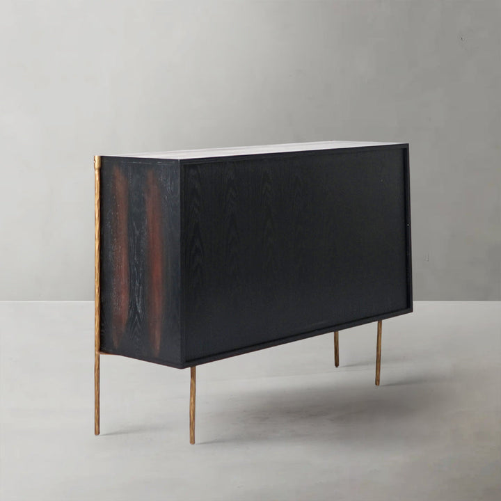 Thades Metal Frame Rattan 6-Drawer Side Cabinet