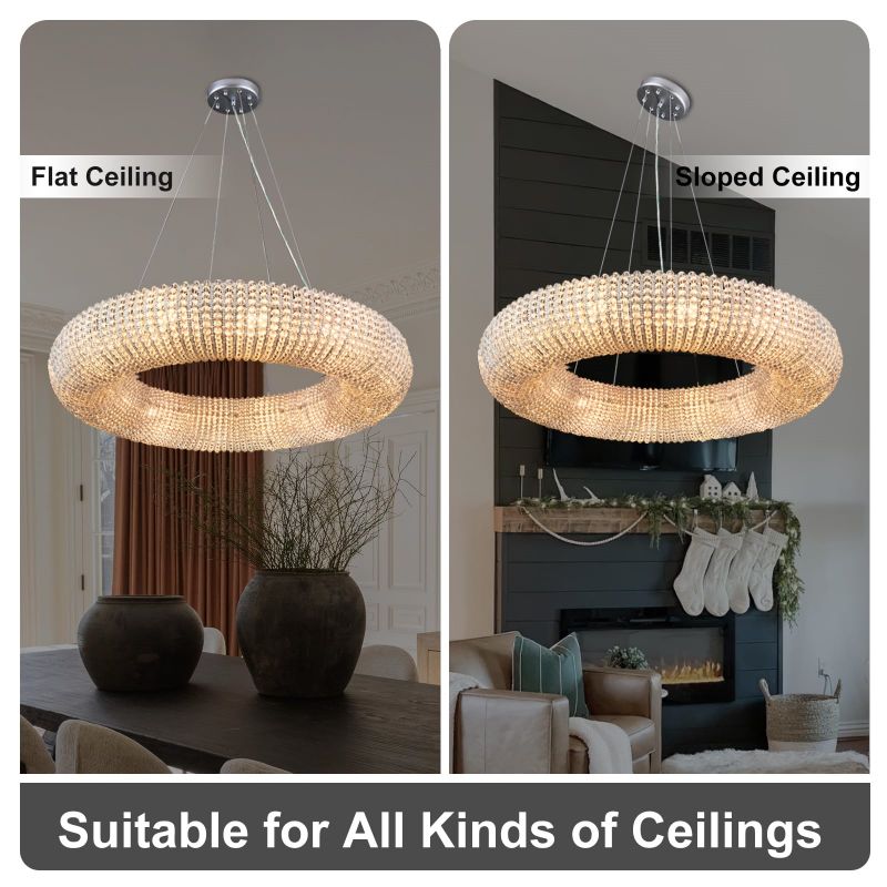 Halo Crystal Round LED Chandelier 32''