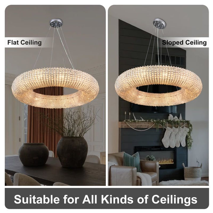 Halo Crystal Round LED Chandelier 32''