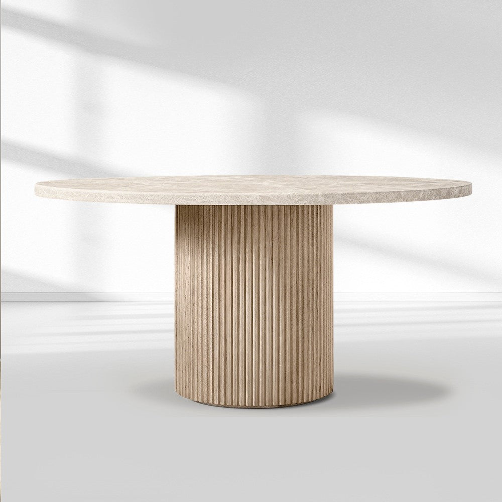 Byrella Emperador Round Modern Dining Table