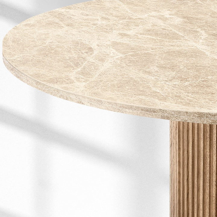 Byrella Emperador Round Modern Dining Table