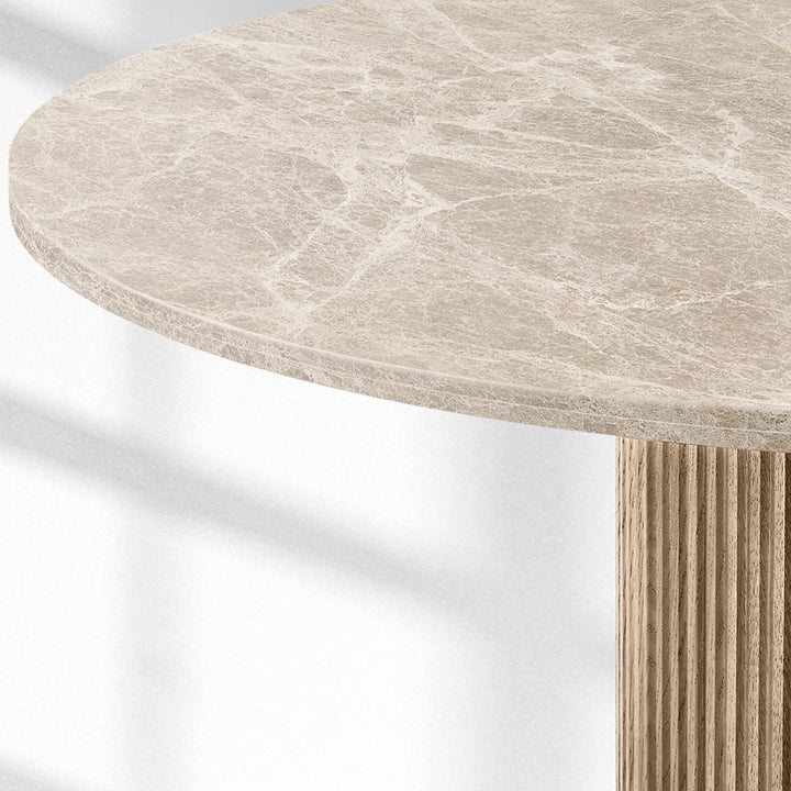 Byrella Emperador Round Modern Dining Table