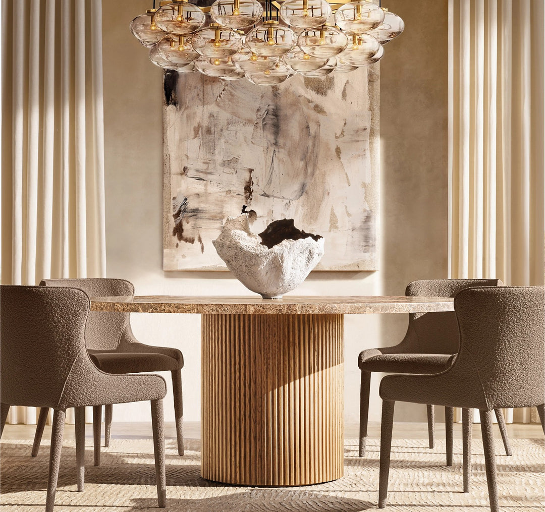Byrella Emperador Round Modern Dining Table