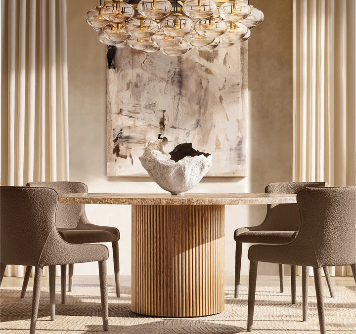 Byrella Emperador Round Modern Dining Table