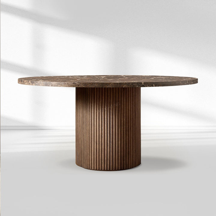 Byrella Emperador Round Modern Dining Table