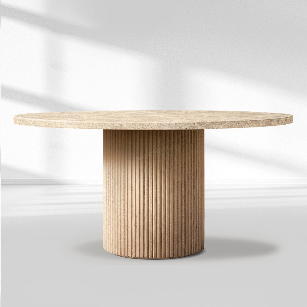 Byrella Emperador Round Modern Dining Table