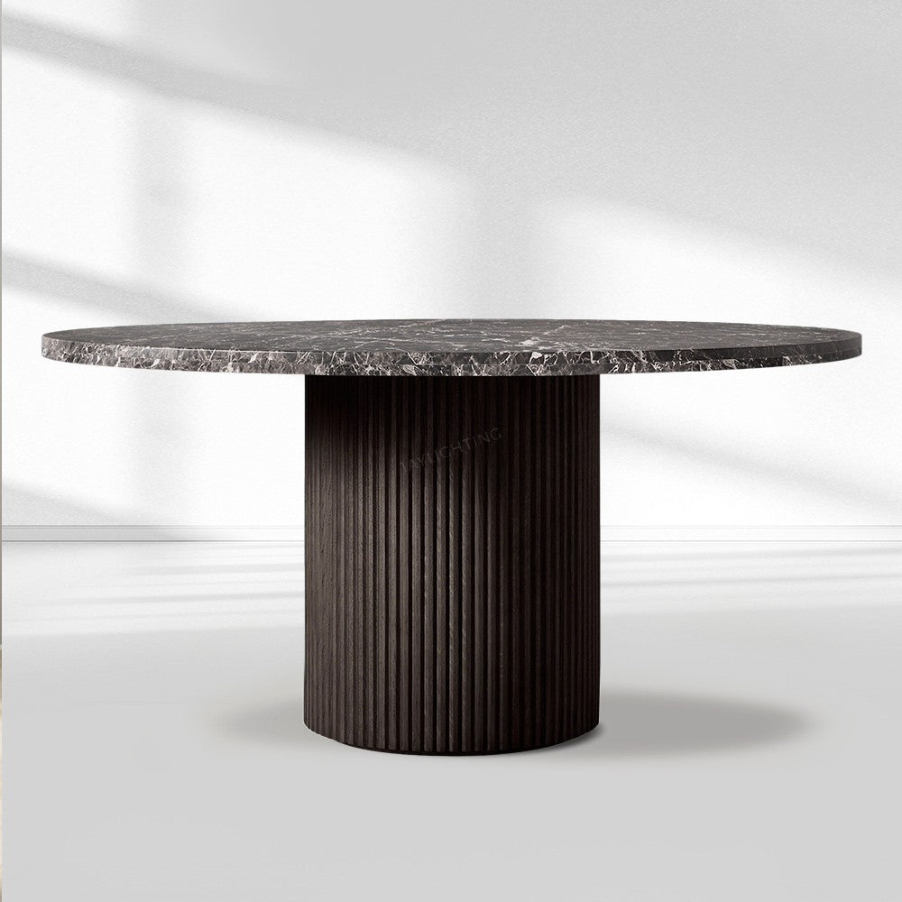 Byrella Emperador Round Modern Dining Table