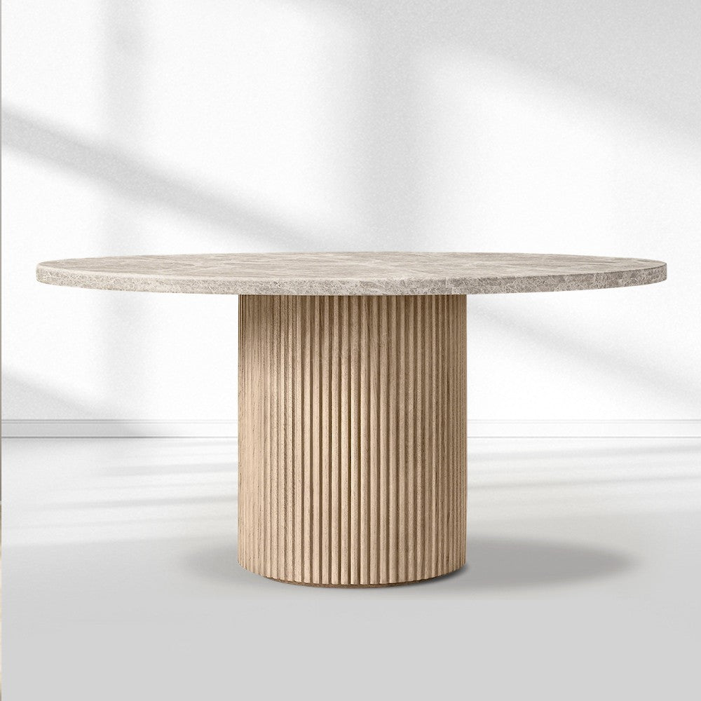 Byrella Emperador Round Modern Dining Table
