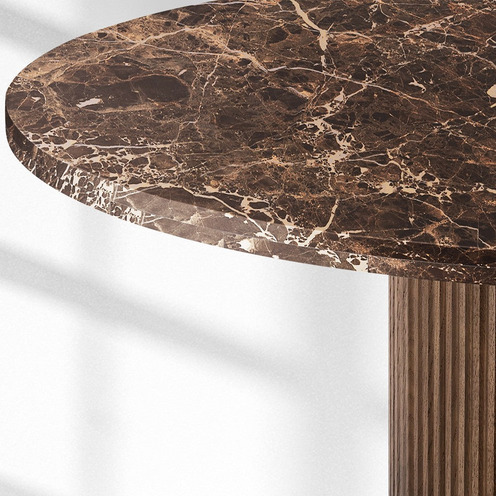 Byrella Emperador Round Modern Dining Table