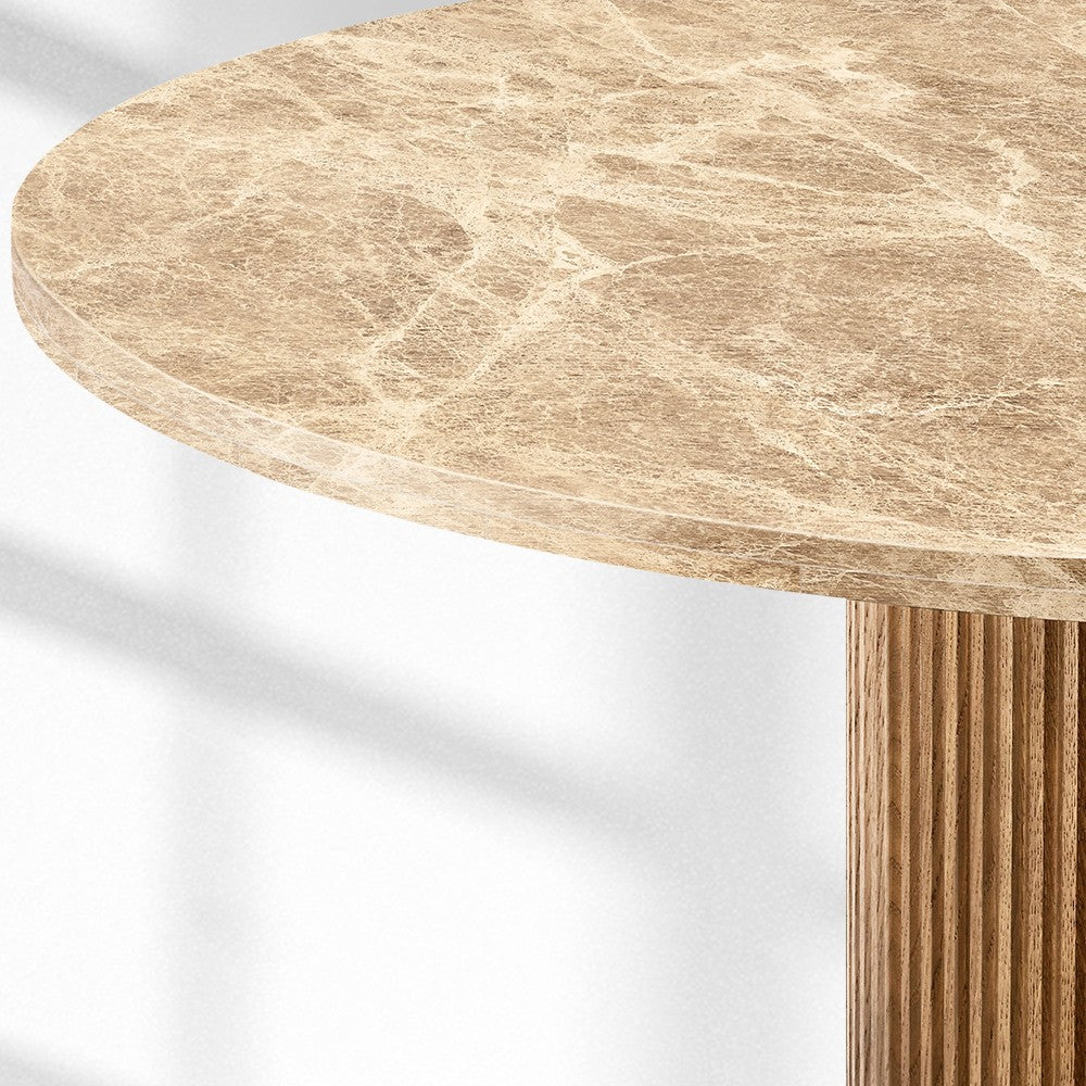 Byrella Emperador Round Modern Dining Table