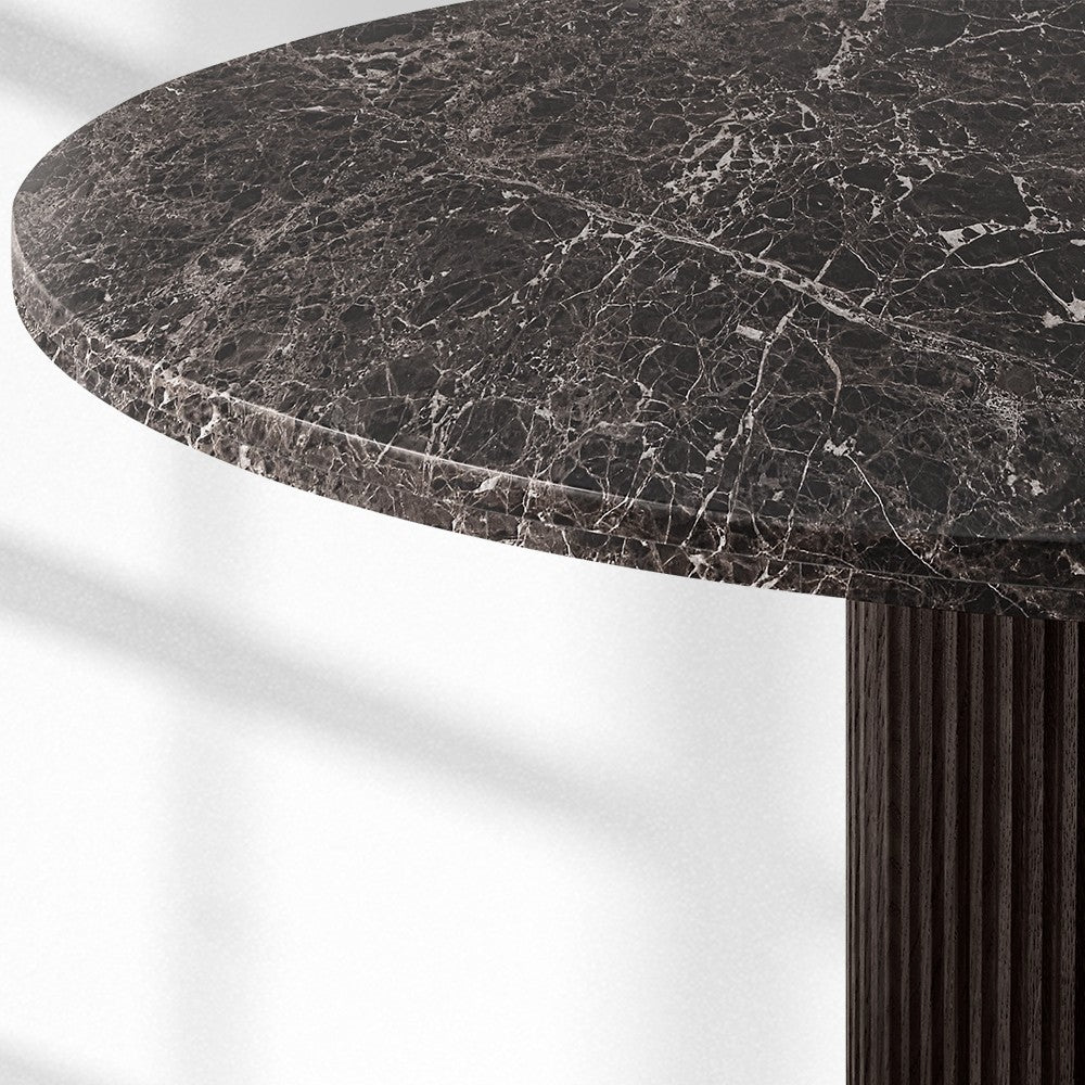 Byrella Emperador Round Modern Dining Table