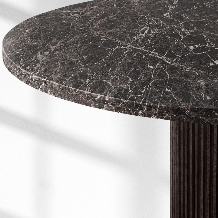 Byrella Emperador Round Modern Dining Table