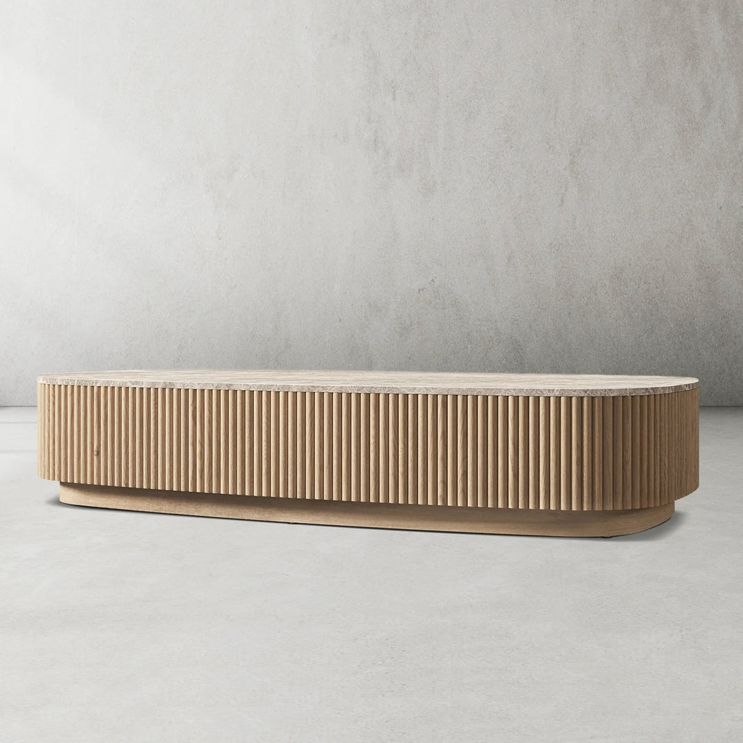 Mullora Oak Wood & Stone Coffee Table