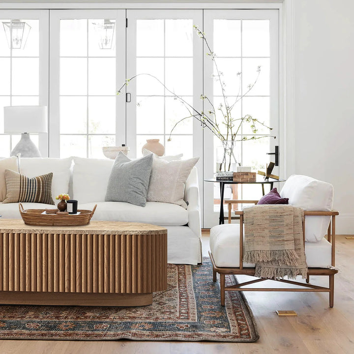 Mullora Oak Wood & Stone Coffee Table