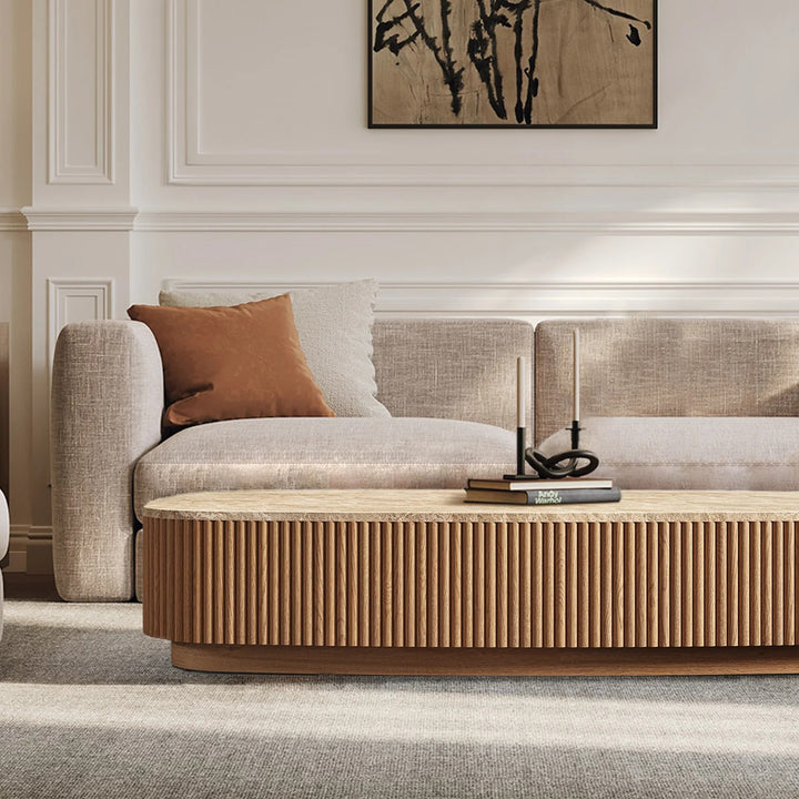 Mullora Oak Wood & Stone Coffee Table