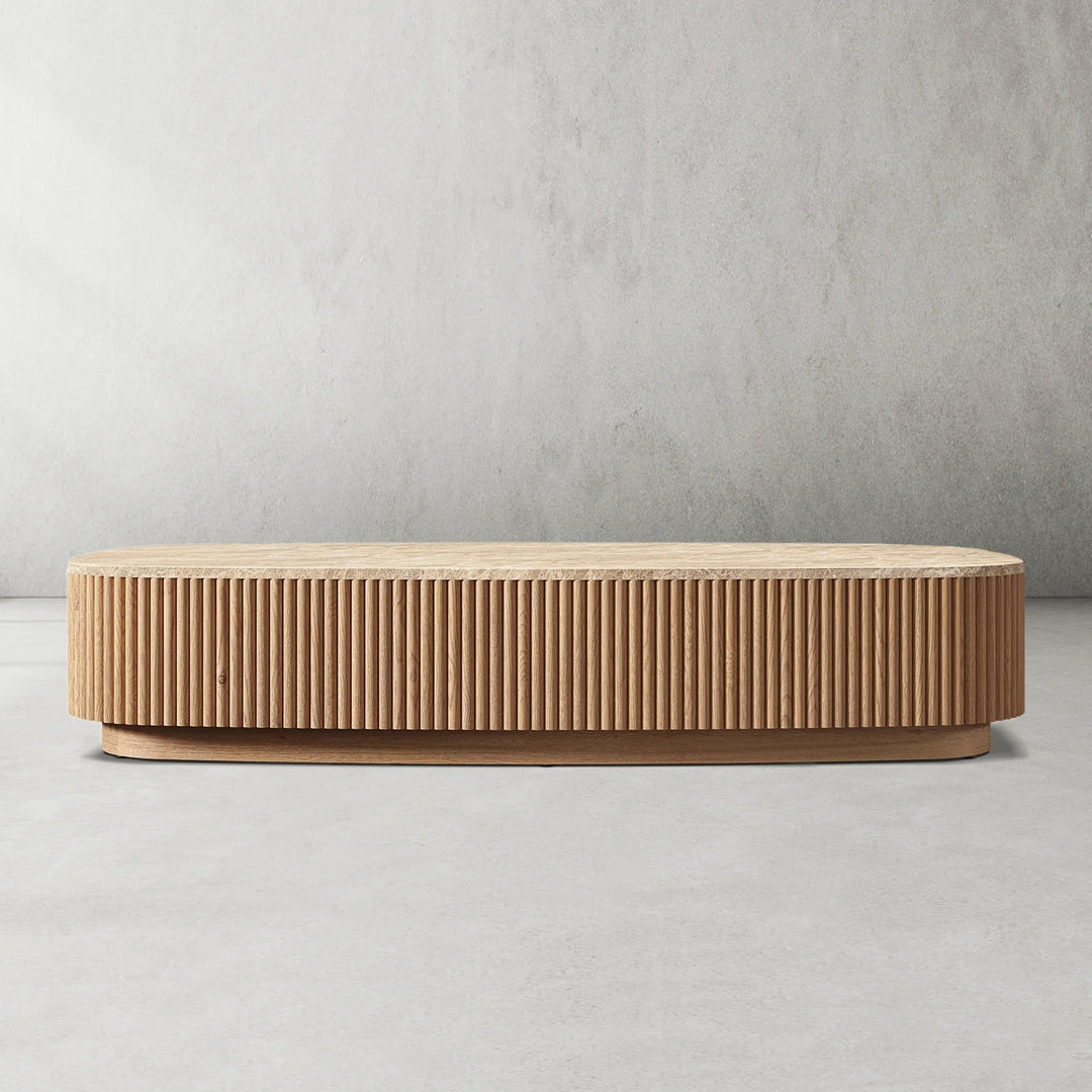 Mullora Oak Wood & Stone Coffee Table
